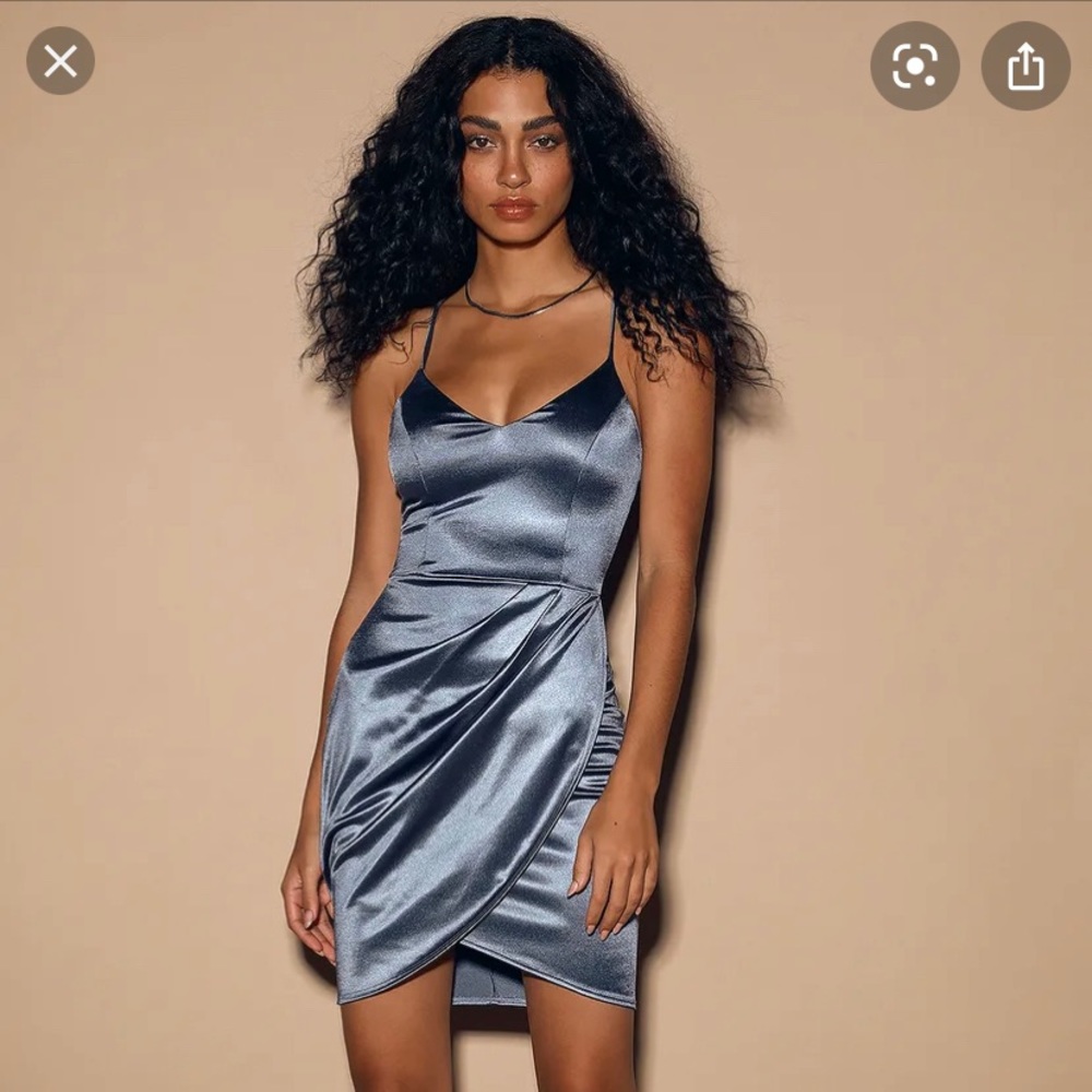 Lulu’s Forever Your Girl Satin Bodycon Dress, L